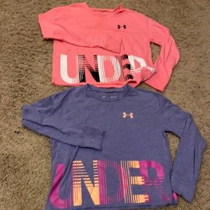 Girls Two Under Armour soft long sleeve shirts